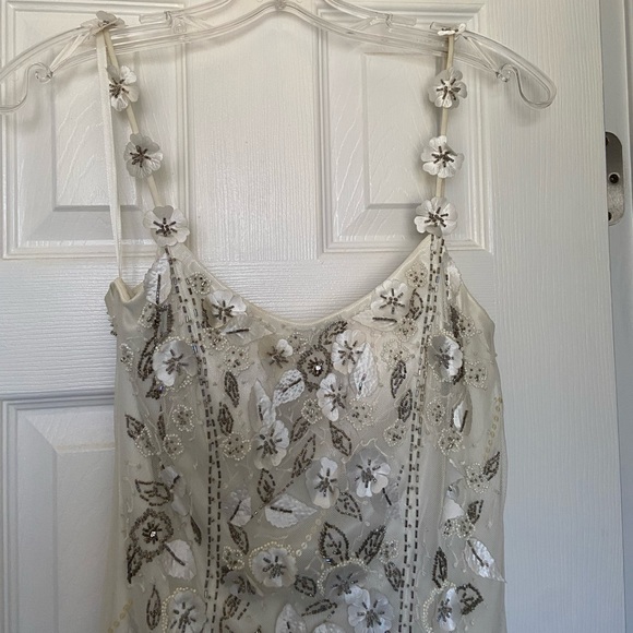 Vintage Cache dress with original tags Never worn Beaded with sheer bottom panel - Picture 2 of 9
